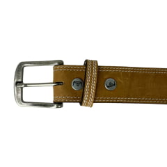 Cinto Masculino Pyramid Country Marrom Claro Crazy Horse Com 2 Costuras - Ref.PY-6151