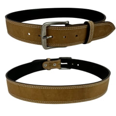 Cinto Masculino Pyramid Country Marrom Claro Crazy Horse Com 2 Costuras - Ref.PY-6151