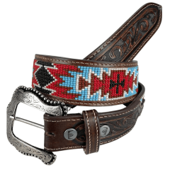 Cinto Masculino Pyramid Country Miçanga Colorida - Escolha a cor