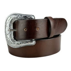 Cinto Masculino Pyramid Country Couro Marrom Liso - Ref.6000