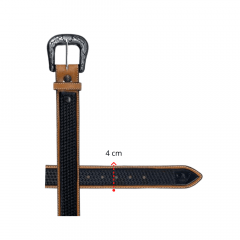 Cinto Masculino Pyramid Country Fundo Preto - Ref.6730