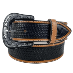 Cinto Masculino Pyramid Country Fundo Preto - Ref.6730