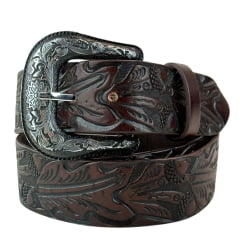 Cinto Masculino Pyramid Country Marrom Folha Ref: 6608