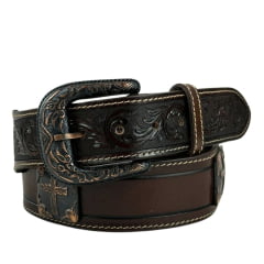 Cinto Masculino Pyramid Country Marrom Bordado Ref: 7864
