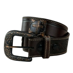 Cinto Masculino Pyramid Country Marrom Bordado Ref: 7864