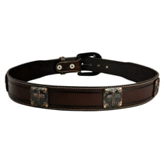 Cinto Masculino Pyramid Country Marrom Bordado Ref: 7864