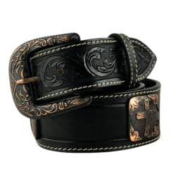 Cinto Masculino Pyramid Country Preto Bordado Ref: 7884