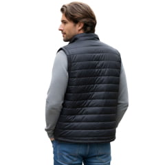 Colete Masculino TXC Puffer Nylon Coli Preto Com Logo Branco Ref:5101