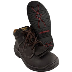 Coturno Unissex Jácomo Couro Mustang Dark Brown - Ref:T004/UT Coturno Unissex Jácomo Couro Mustang Dark Brown - Ref:T004/UT