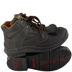 Coturno Unissex Jácomo Couro Mustang Dark Brown - Ref:T004/UT