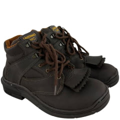 Coturno Unissex Jácomo Couro Mustang Dark Brown - Ref:T004/UT