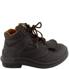 Coturno Unissex Jácomo Couro Mustang Dark Brown - Ref:T004/UT