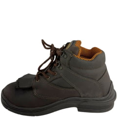 Coturno Unissex Jácomo Couro Mustang Dark Brown - Ref:T004/UT