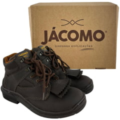 Coturno Unissex Jácomo Couro Mustang Dark Brown - Ref:T004/UT