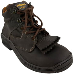 Coturno Unissex Jácomo Couro Mustang Dark Brown - Ref:T004/UT