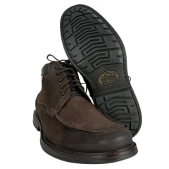 Coturno Masculino Anatomic Gel Couro Bullskin Café Semi Cromo Castanho Sola Savoy Neutrol Ref:9093