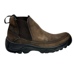 Coturno Masculino Anatômic Gel Couro Chamois Cappucino/Pesponto Café Sola 360 Outdoor Preto Ref.7551