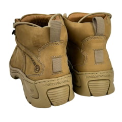 Coturno Masculino Anatômic Gel Couro Nobuck Camel Pesponto Kaki Sola 360 Outdoor Natural Ref.7585