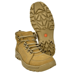 Coturno Masculino Anatômic Gel Couro Nobuck Camel Pesponto Kaki Sola 360 Outdoor Natural Ref.7585