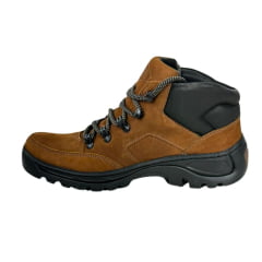 Coturno Masculino Anatômic Gel Couro Nobuck Conhaque/Vacum Preto Sola 360 Outdoor Preto Ref.7566