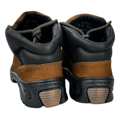 Coturno Masculino Anatômic Gel Couro Nobuck Conhaque/Vacum Preto Sola 360 Outdoor Preto Ref.7566