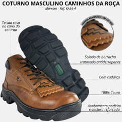 Coturno Masculino Caminhos Da Roça Couro Látego Whisky Ref. KA16-4