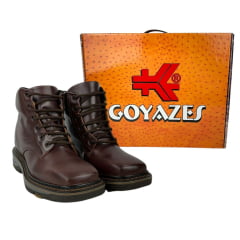 Coturno Masculino Goyazes Bico Quadrado Work Couro Mustang Café Ref.207407-CK