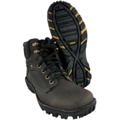 Coturno Masculino Classic Attrack Dublin Marrom Café Solado Preto/Bege - Ref:2909