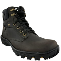 Coturno Masculino Classic Attrack Dublin Marrom Café Solado Preto/Bege - Ref:2909