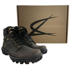 Coturno Masculino Classic Attrack Dublin Marrom Café Solado Preto/Bege - Ref:2909
