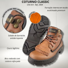 Coturno Tenis Country Classic Ch4 Xr4 Marrom Couro Legítimo