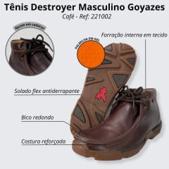 Tênis Destroyer Masculino Goyazes Couro Mustang - Ref.221002