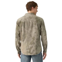 Camisa Masculina Levi's Western Shirt Relaxed Fit Verde Militar Com Bolsos Ref:A19190071