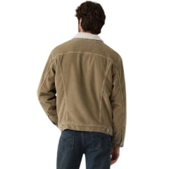 Jaqueta Masculina Levi's Jeans Trucker Relaxed Fit Sherpa Marrom Ref:A57840022