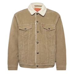 Jaqueta Masculina Levi's Jeans Trucker Relaxed Fit Sherpa Marrom Ref:A57840022