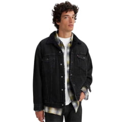 Jaqueta Masculina Levi's Jeans Trucker Relaxed Sherpa Preta Ref:A57840005