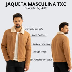 Jaqueta Masculina Javali Pinus Fibra Com Pele Caramelo Ref: 430FI