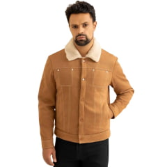 Jaqueta Masculina Javali Pinus Fibra Com Pele Caramelo Ref: 430FI