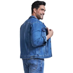 Jaqueta Masculina Lee Jeans Azul Médio Denim Strech New Sandler Ref: 1737L