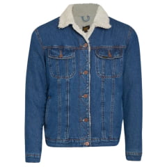 Jaqueta Masculina Lee Jeans Intensity Light Blue Com Pelo Na Gola E Forro Ref: 1733L