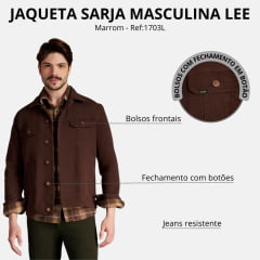Jaqueta Masculina Lee Sarja Stretch Café Ref: M1703L