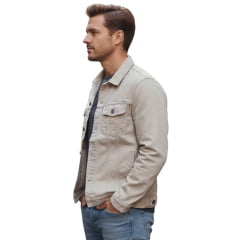 Jaqueta Masculina Lee Sarja Stretch New Balance Bege Areia Ref:1704