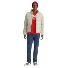 Jaqueta Masculina Levi's Tecido Impermeável Com Saco Para Guardar Cor Rock Beige Ref:594910476