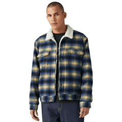 Jaqueta Masculina Levi's Xadrez Azul E Verde Lã Forrada Com Pelo - Ref. A60270004