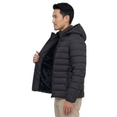 Jaqueta Masculina MX 72 Puffer Com Pelinho Interno e Capuz 100% Poliéster Ref: 26202