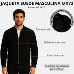 Jaqueta Masculina MX 72 Suede Com Pelinho Interno 100% Poliéster Ref: 26200