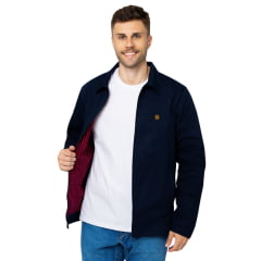 Jaqueta Masculina Ox Horns Preta 100% Algodão Com Forro Xadrez Em Azul Ref:4501/4502