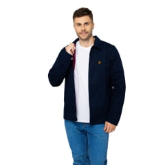 Jaqueta Masculina Ox Horns Preta 100% Algodão Com Forro Xadrez Em Azul Ref:4501/4502