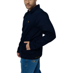 Jaqueta Masculina Ox Horns Preta 100% Algodão Com Forro Xadrez Em Azul Ref:4501/4502