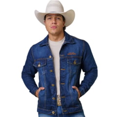 Jaqueta Masculina Texas Farm Jeans Texas Vintage Azul Escuro REF:JQ008